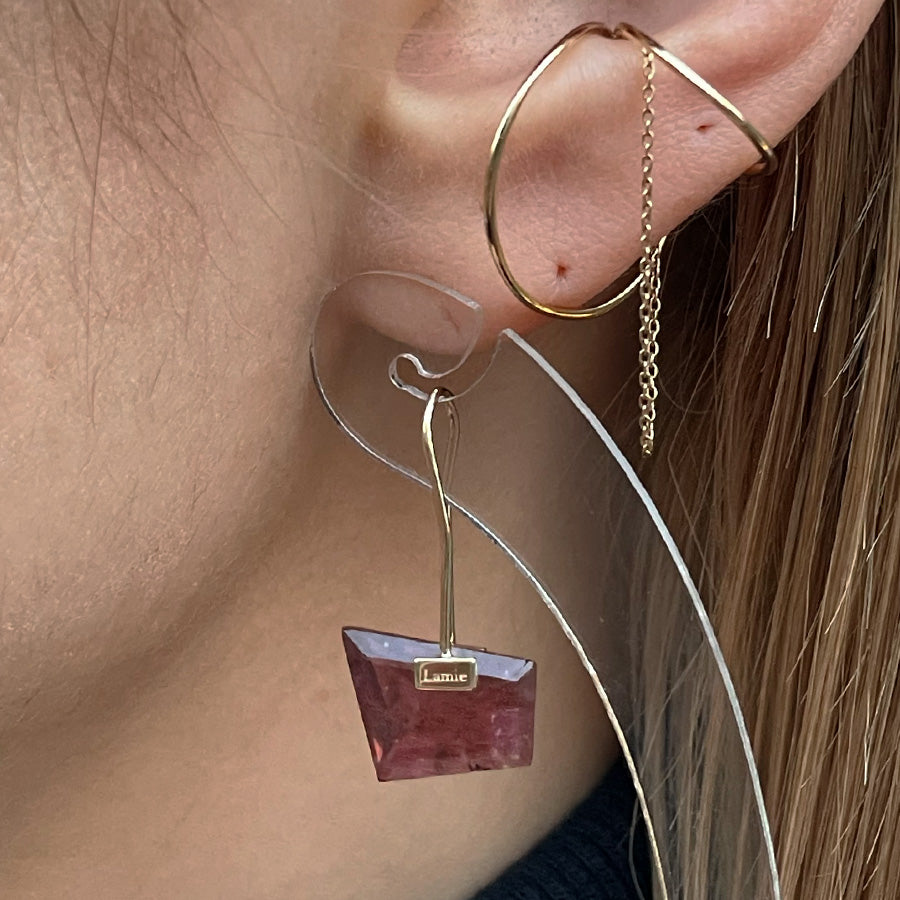 Bag Earrings No. 2033/ Tourmaline