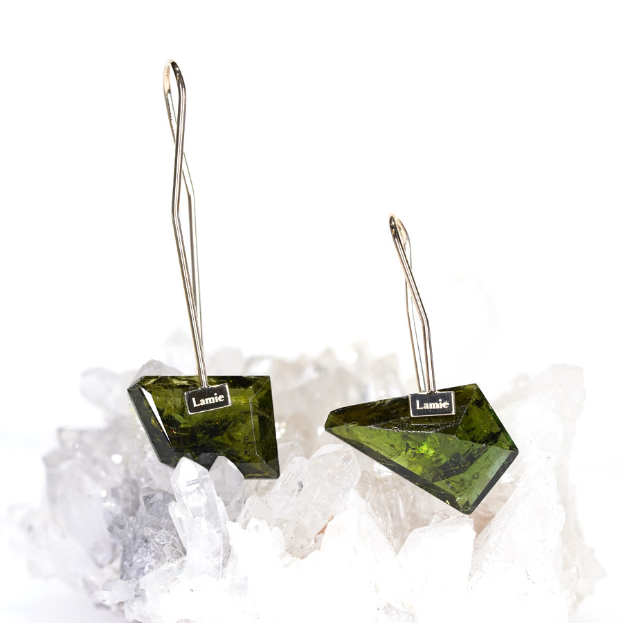 Bag Earrings No. 2033/ Tourmaline