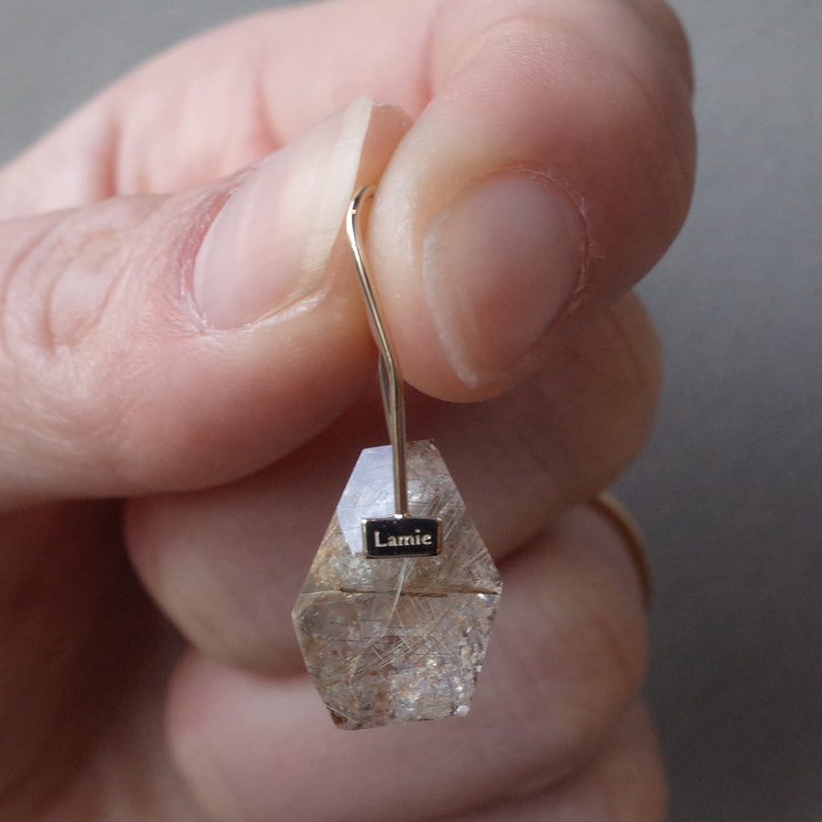 Bag ピアス   №2110/ Garden Rutile Quartz
