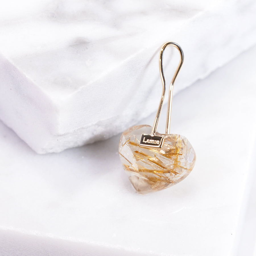 Bag ピアス  №2144/ Rutilelated Quartz