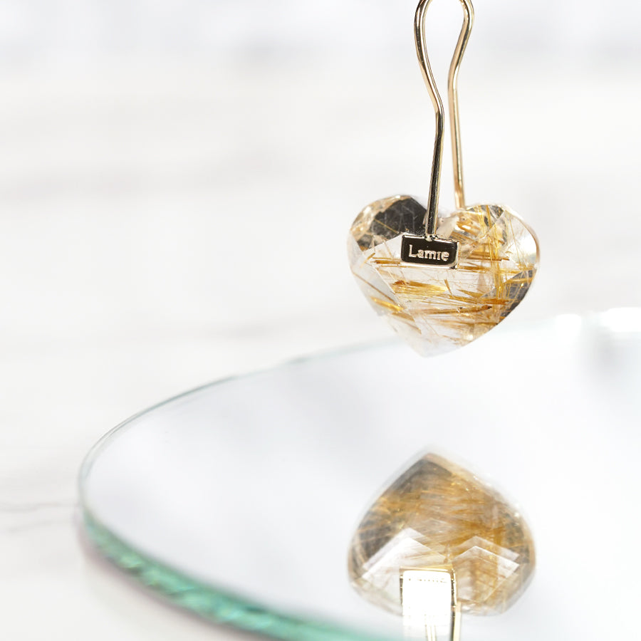 Bag ピアス  №2144/ Rutilelated Quartz