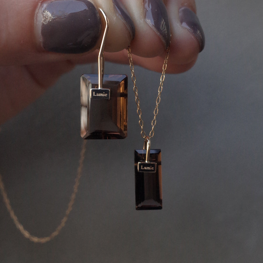 Bag ピアス  №2146/ Smoky Quartz