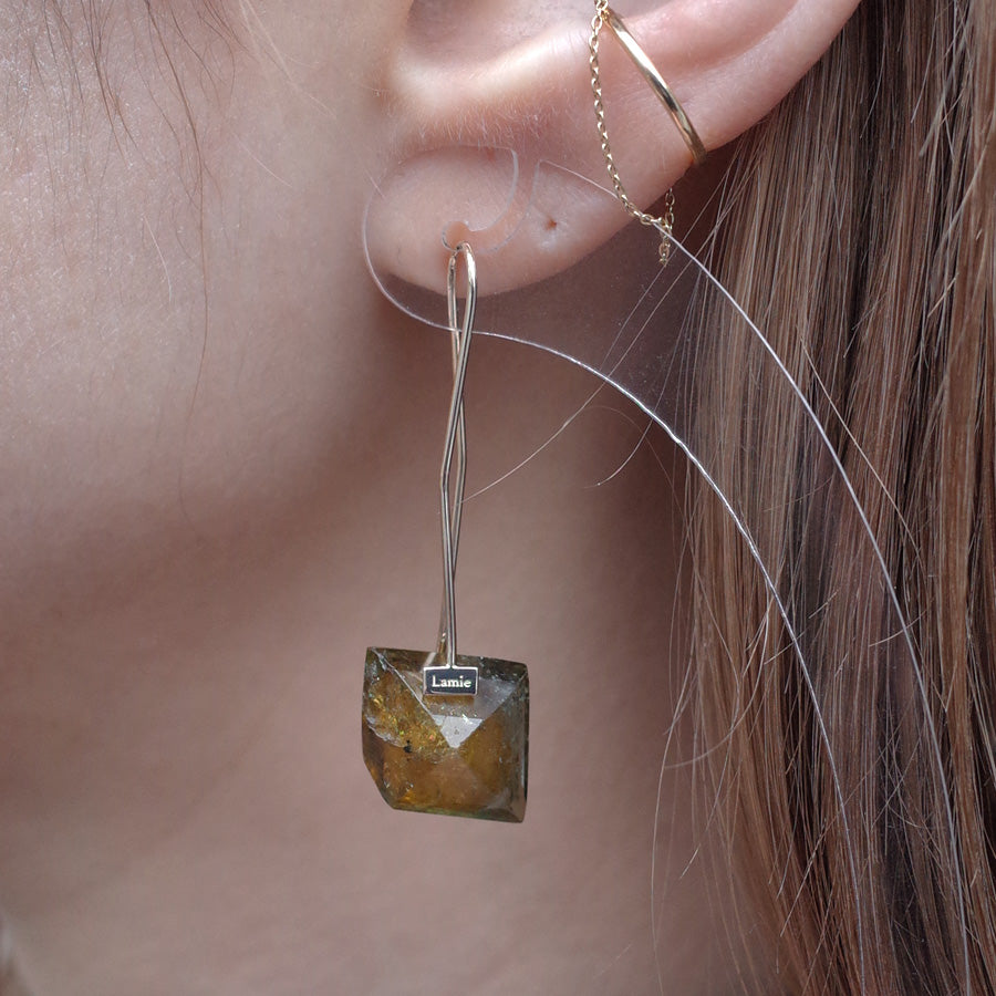 Bag Earrings No. 2033/ Tourmaline