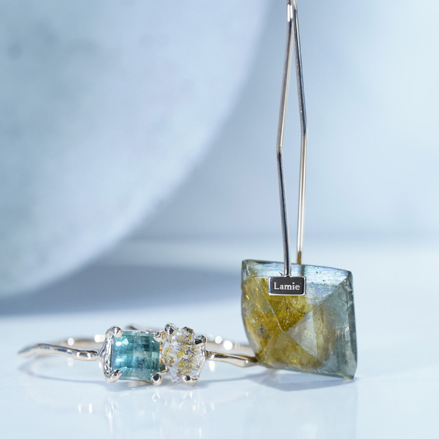 Bag Earrings No. 2033/ Tourmaline