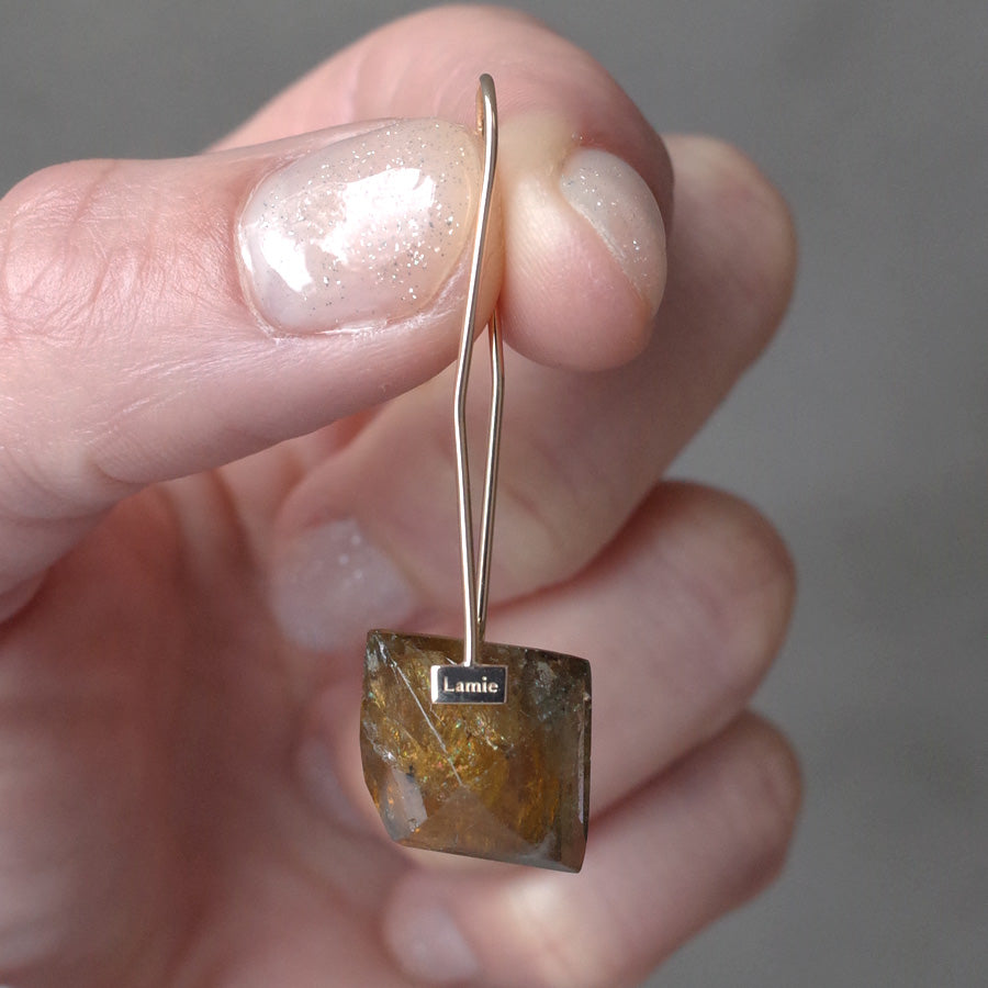 Bag Earrings No. 2033/ Tourmaline