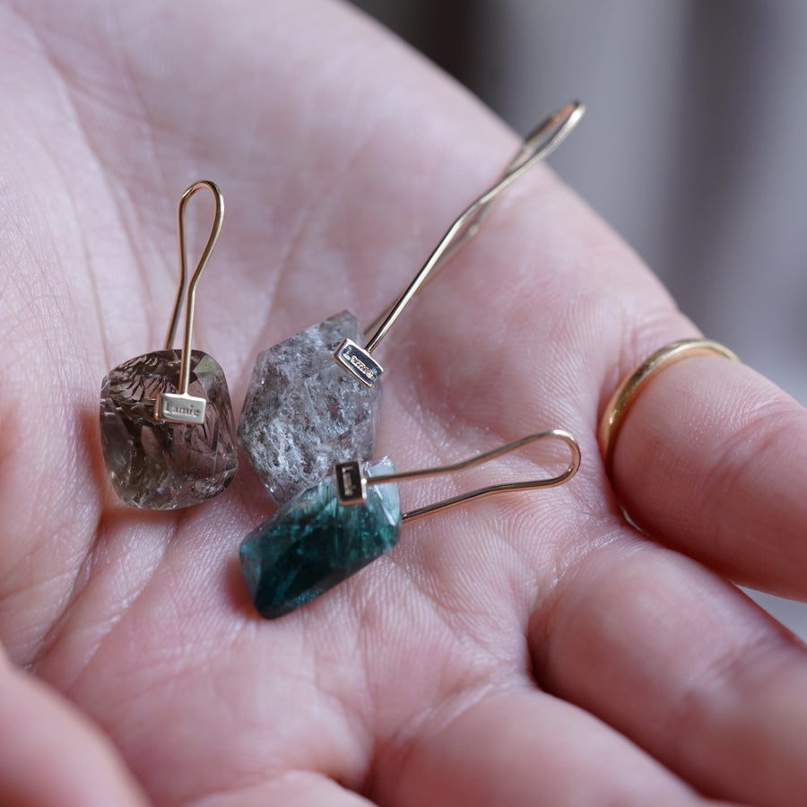 Bag Earrings No. 2033/ Tourmaline
