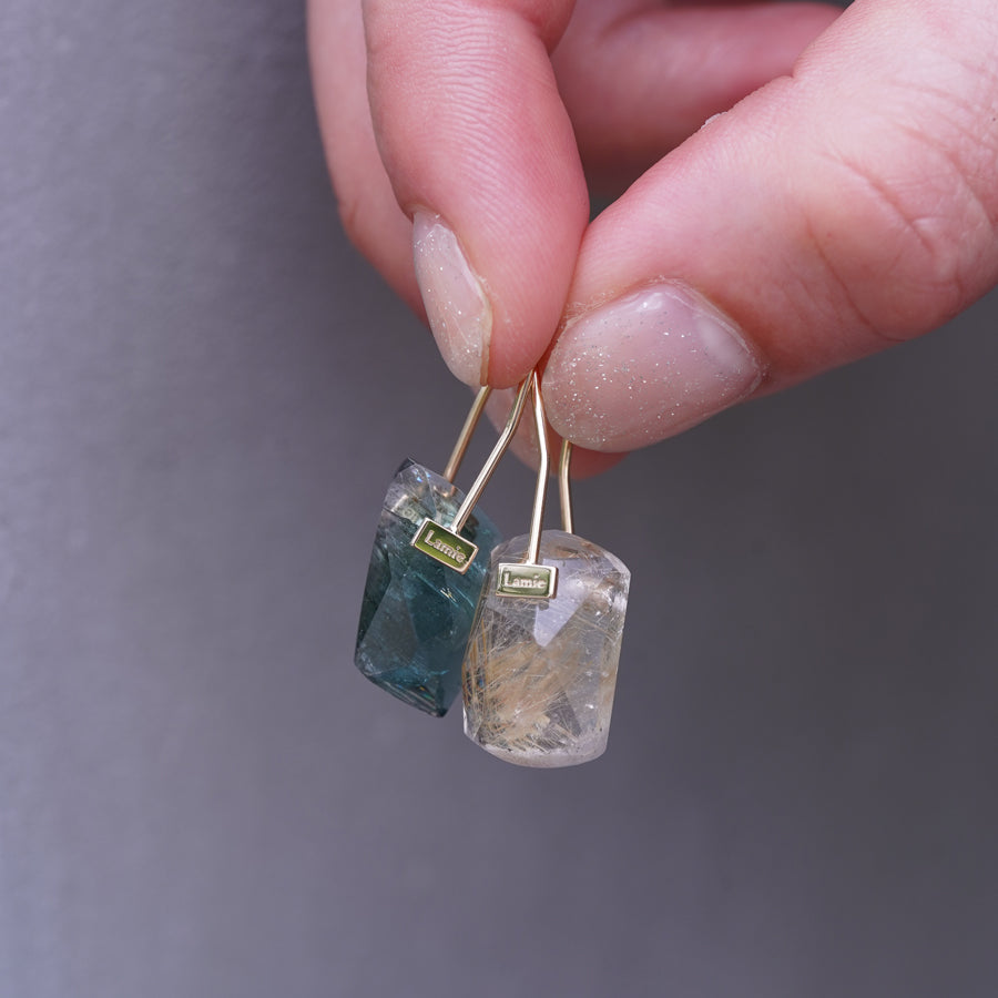 Bag Earrings No. 2033/ Tourmaline