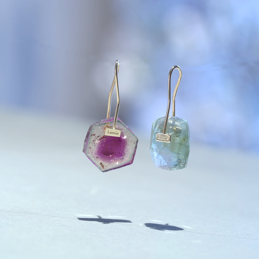 Bag Earrings No. 2033/ Tourmaline
