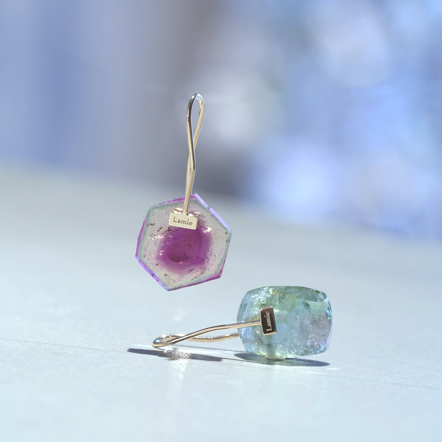 Bag Earrings No. 2033/ Tourmaline
