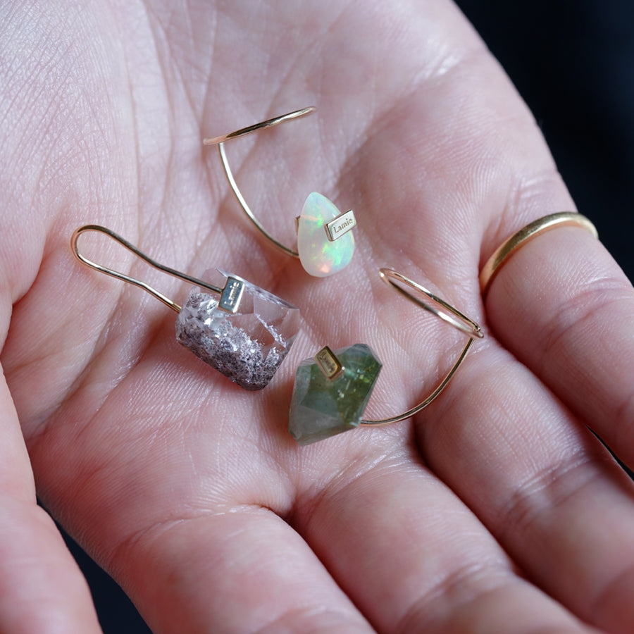Bag Earrings No. 2033/ Tourmaline