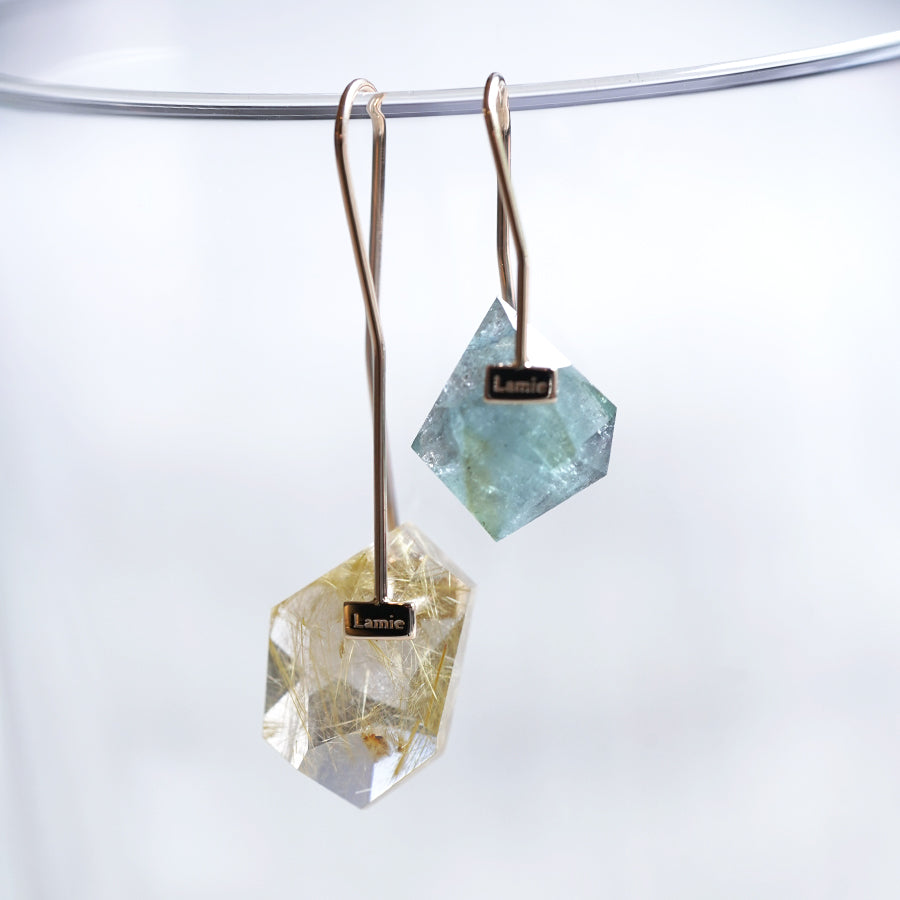 Bag ピアス  №2196/ Rutilated  Quartz