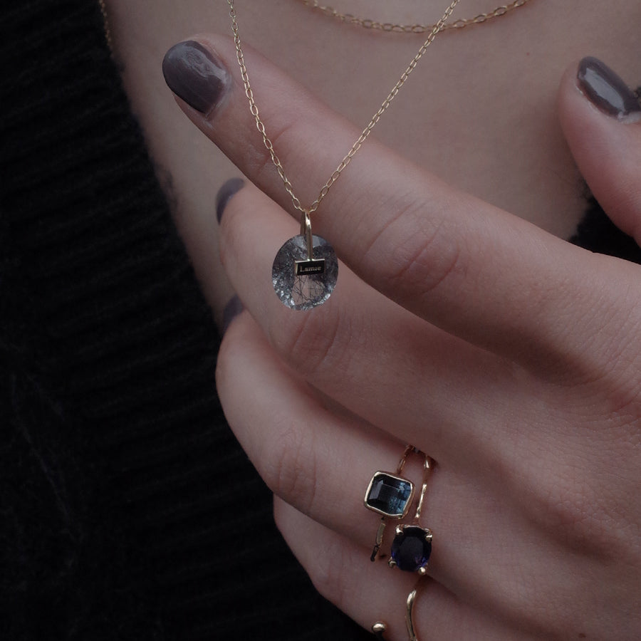 Bag Top  №3092/ Black Rutilelated Quartz