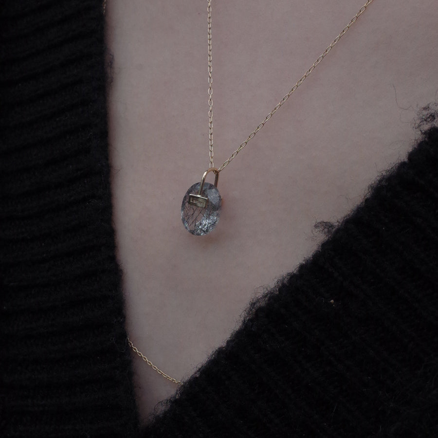 Bag Top  №3092/ Black Rutilelated Quartz