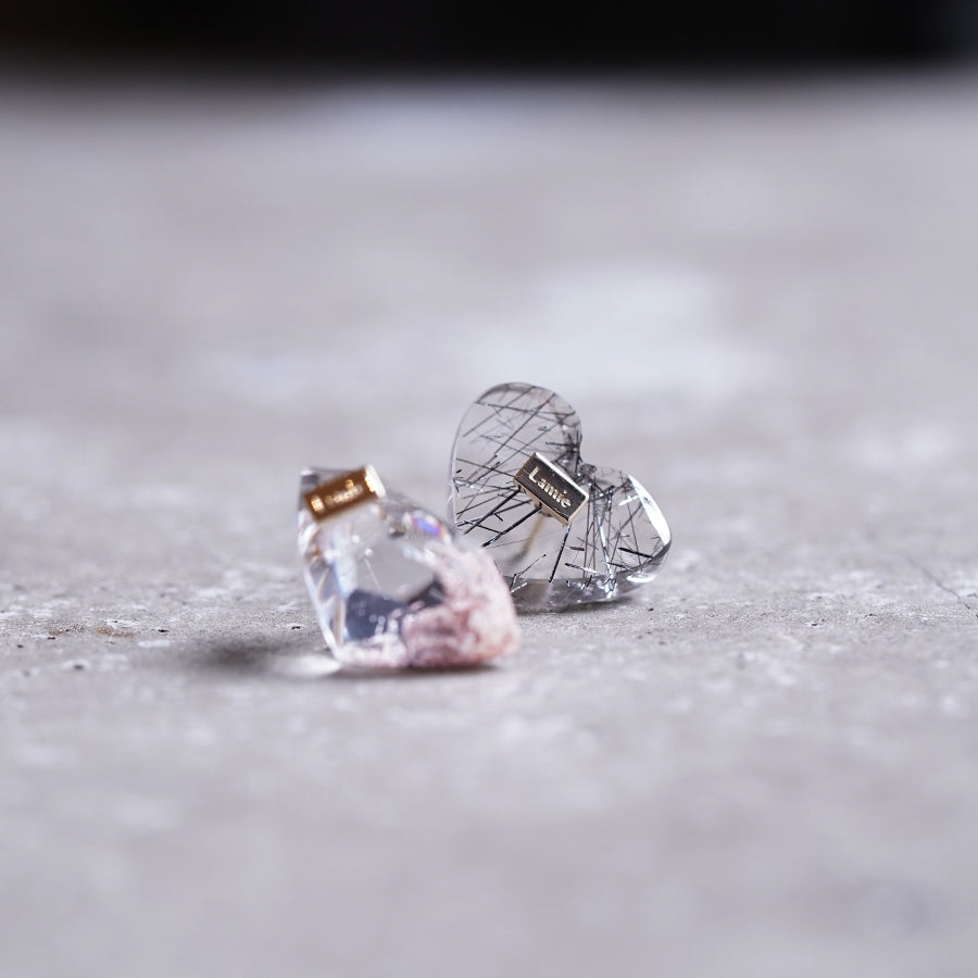 Bag ピアス  №3603/ Tourmaline in Quartz