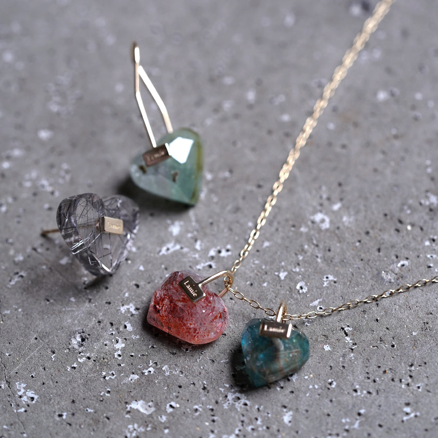 Bag ピアス  №3603/ Tourmaline in Quartz