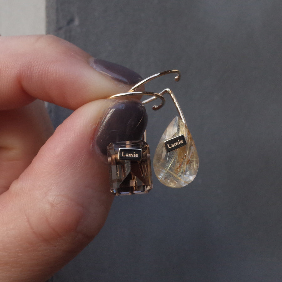 Bag イヤカフ  №4317/ Smoky Quartz