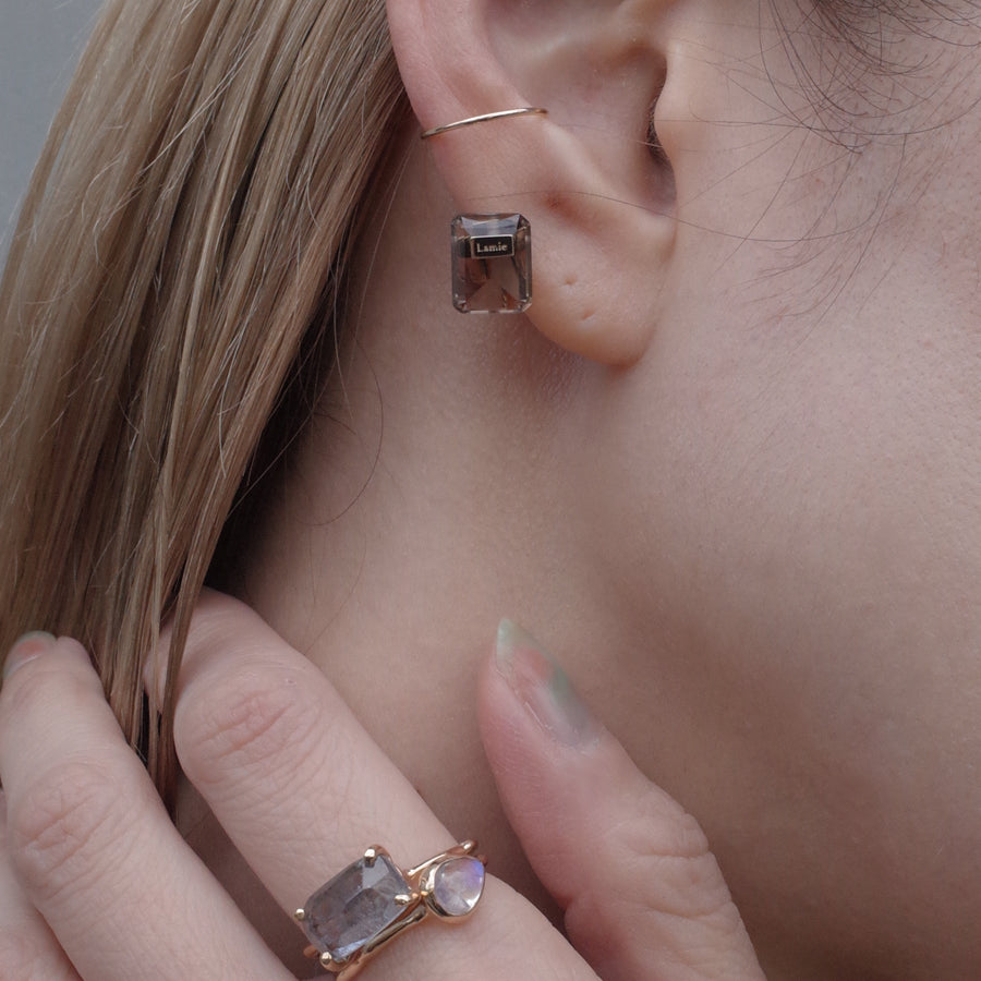 Bag イヤカフ  №4317/ Smoky Quartz