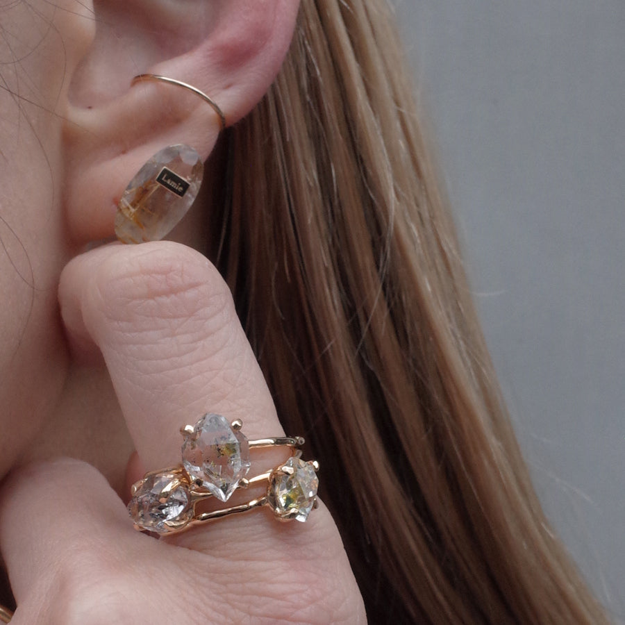 Bag イヤカフ  №4326/ Rutilelated Quartz