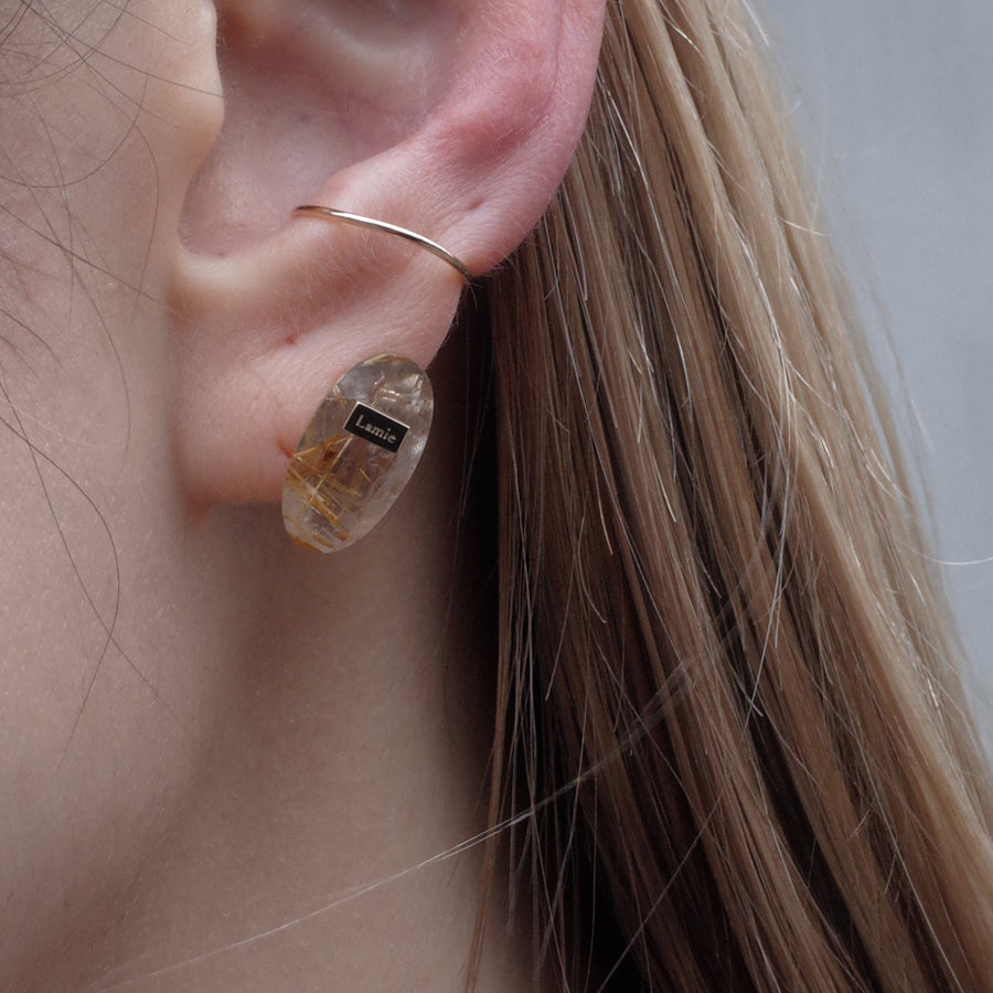 Bag イヤカフ  №4326/ Rutilelated Quartz