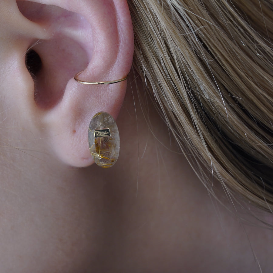 Bag イヤカフ  №4326/ Rutilelated Quartz