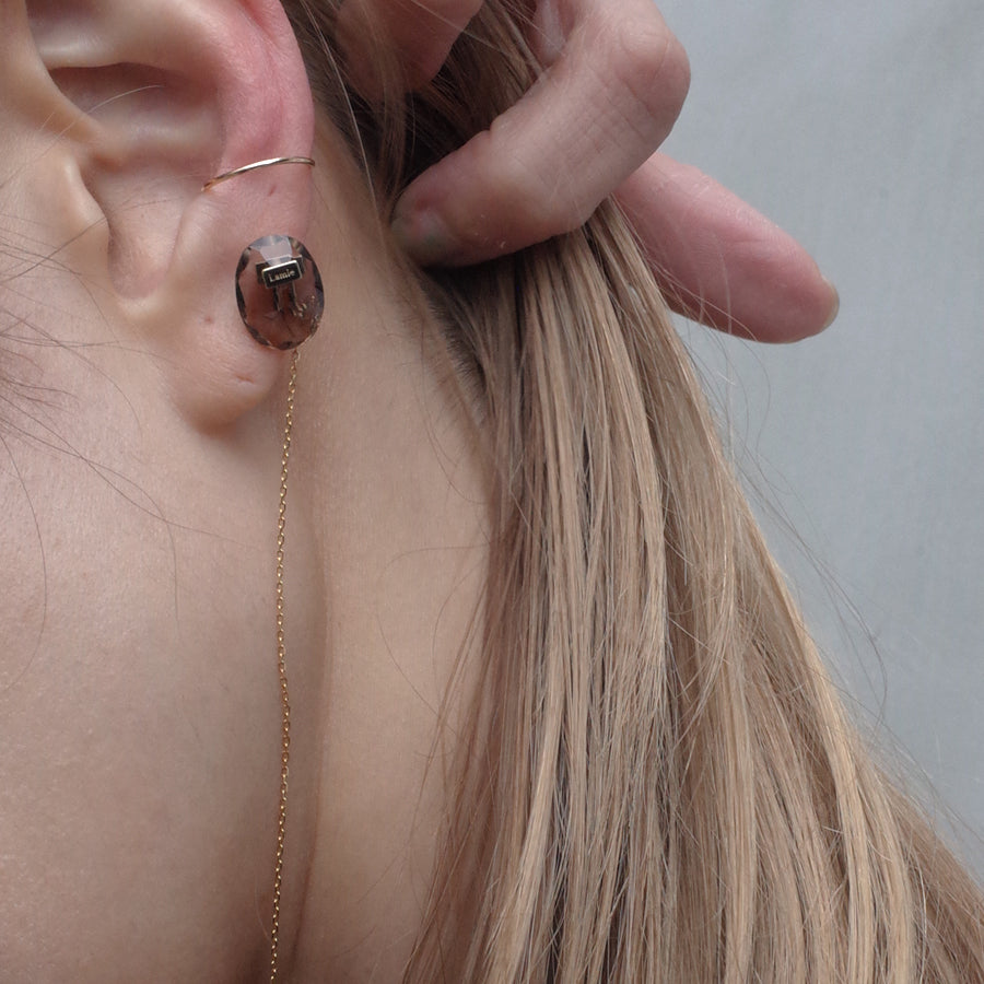 Bag イヤカフ  №4327/ Smoky Quartz