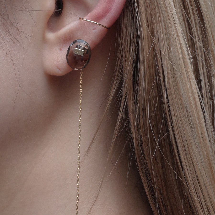 Bag イヤカフ  №4327/ Smoky Quartz