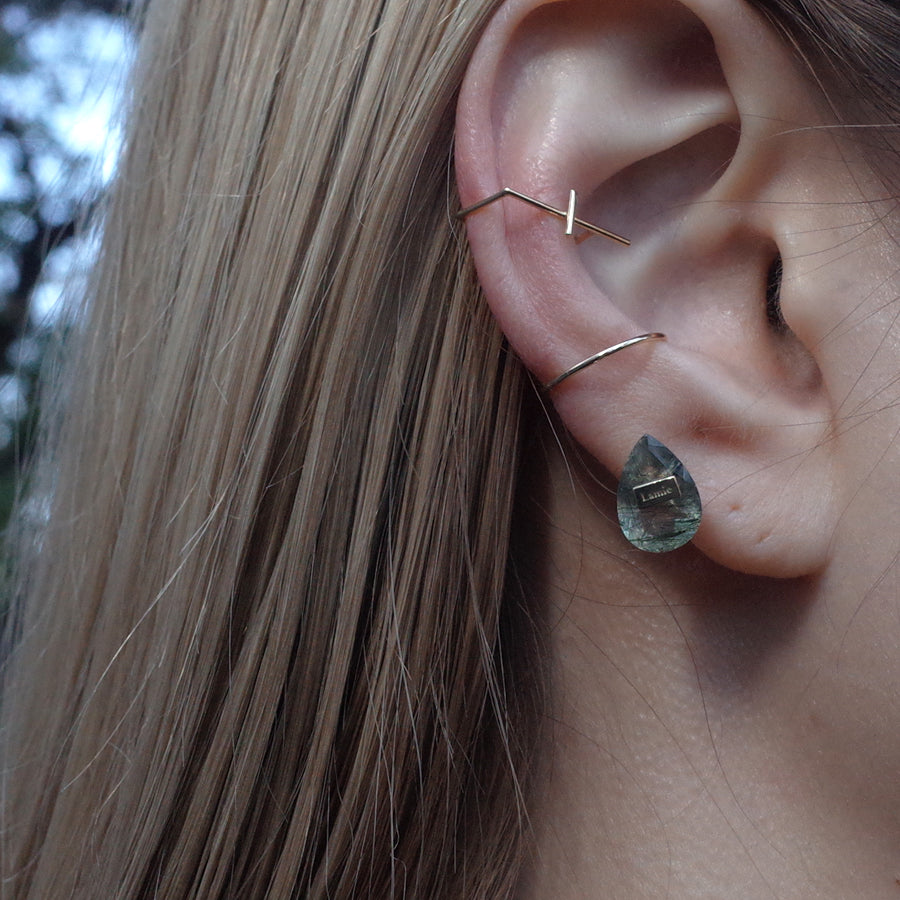 Bag イヤカフ  №4334/ Green Rutilelated Quartz