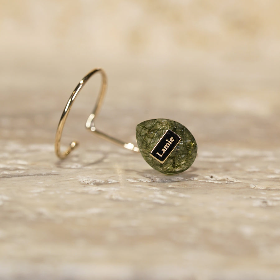 Bag イヤカフ  №4340/ Green Rutilelated Quartz