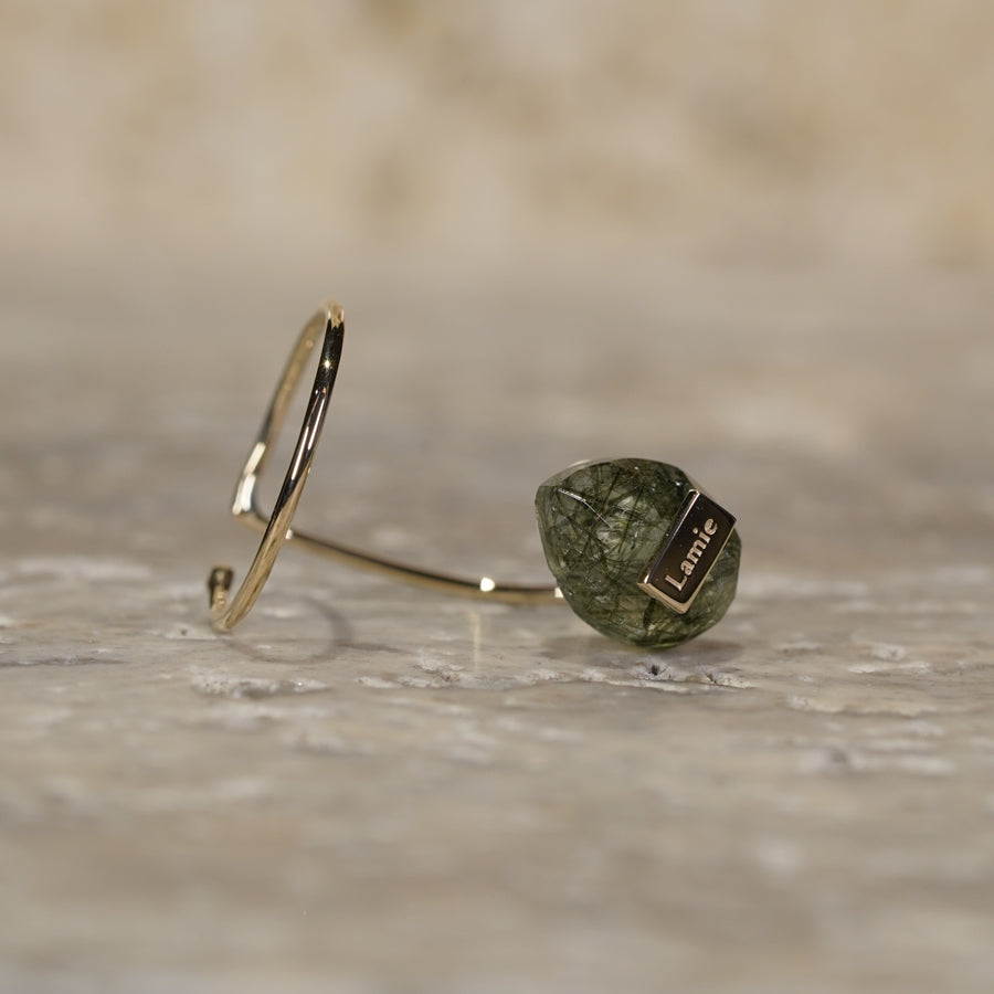 Bag イヤカフ  №4340/ Green Rutilelated Quartz