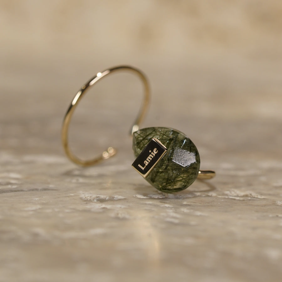 Bag イヤカフ  №4340/ Green Rutilelated Quartz