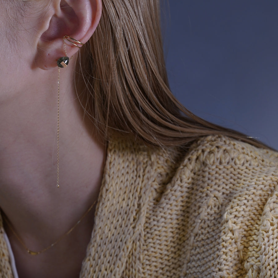 Bag イヤカフ  №4340/ Green Rutilelated Quartz