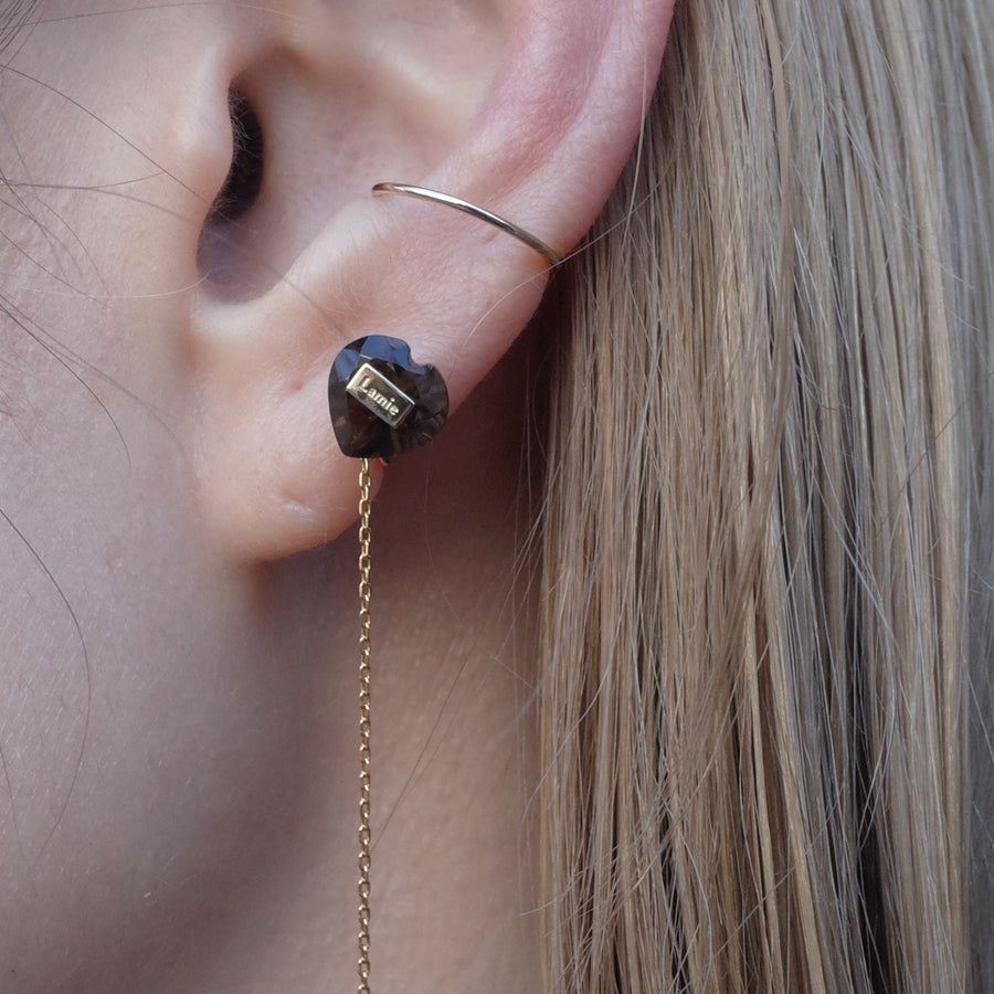 Bag イヤカフ  №4341/ Smoky Quartz