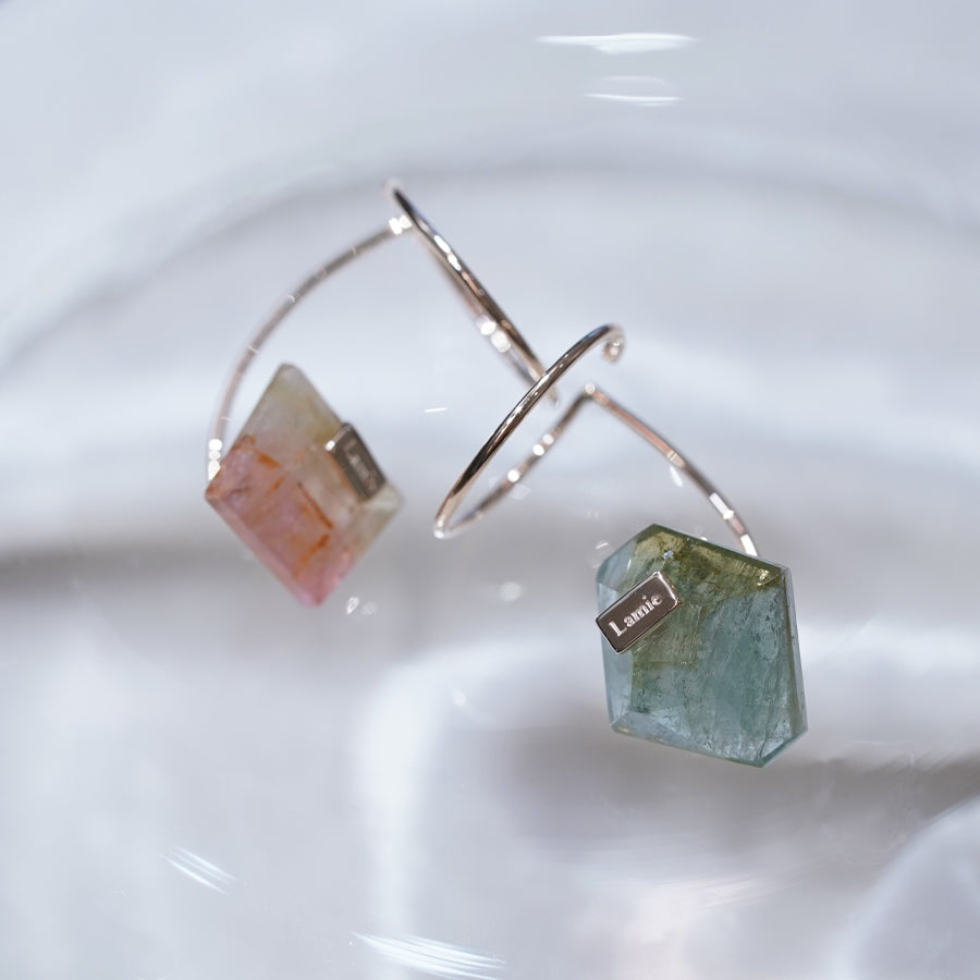 Bag Earrings No. 2033/ Tourmaline