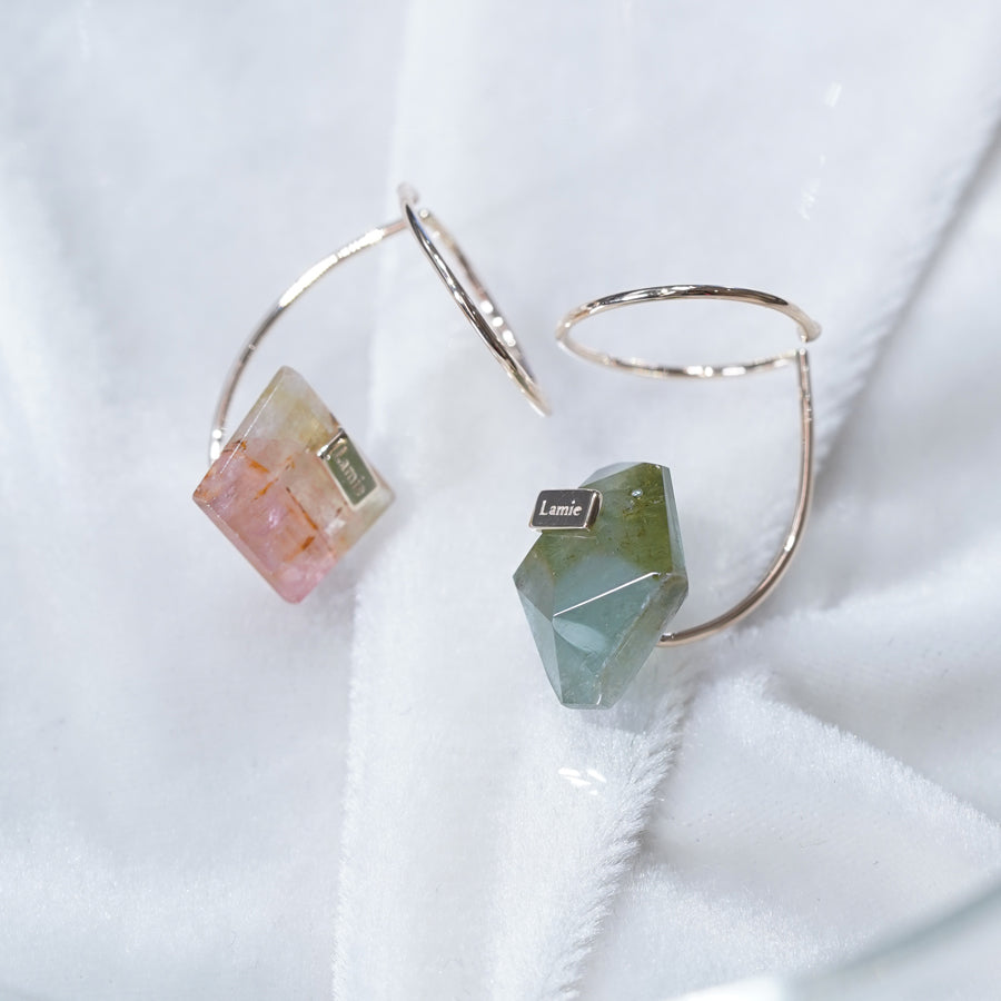 Bag Earrings No. 2033/ Tourmaline