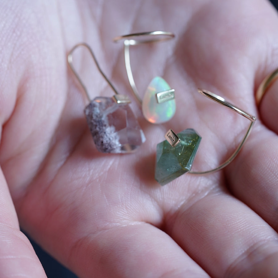 Bag Earrings No. 2033/ Tourmaline