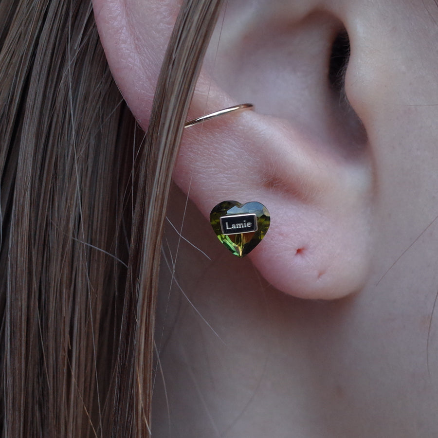 Bag Earrings No. 2033/ Tourmaline