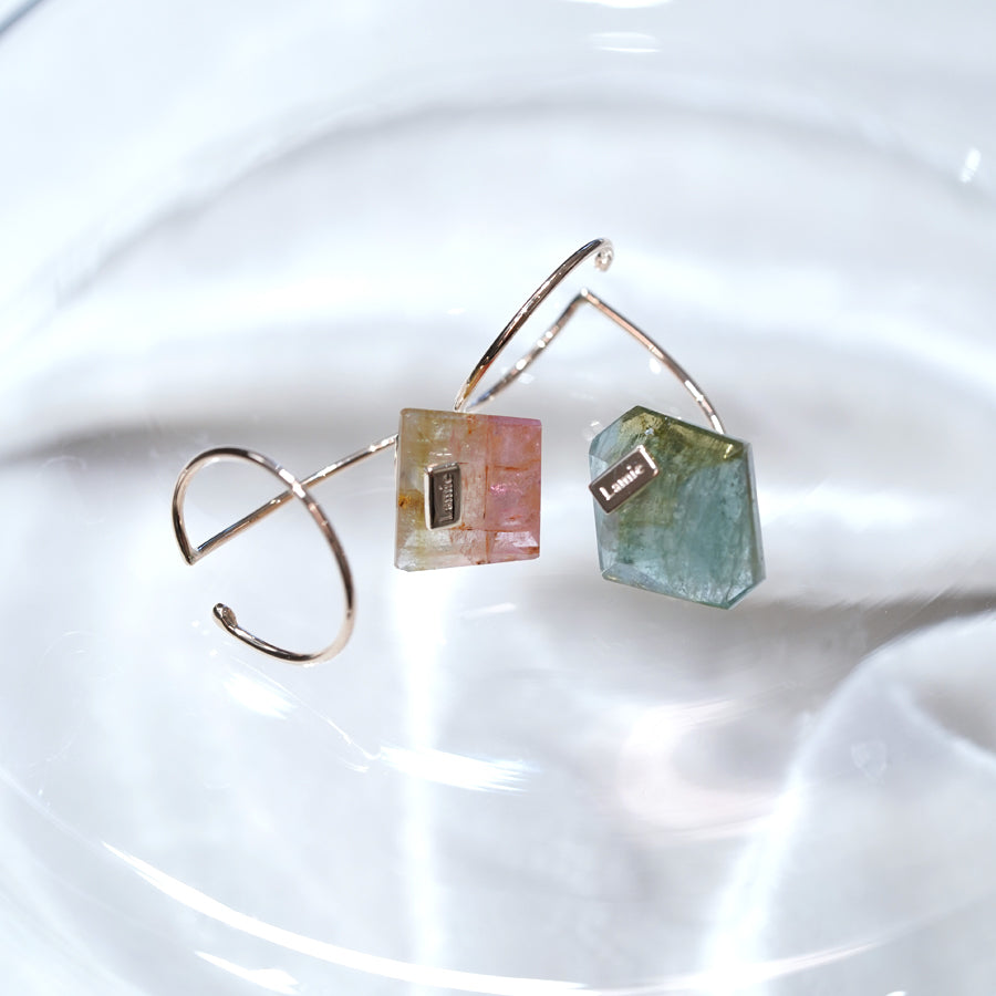Bag Earrings No. 2033/ Tourmaline