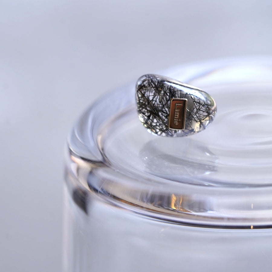 Bag ピアス  №8019/Tourmaline in Quartz