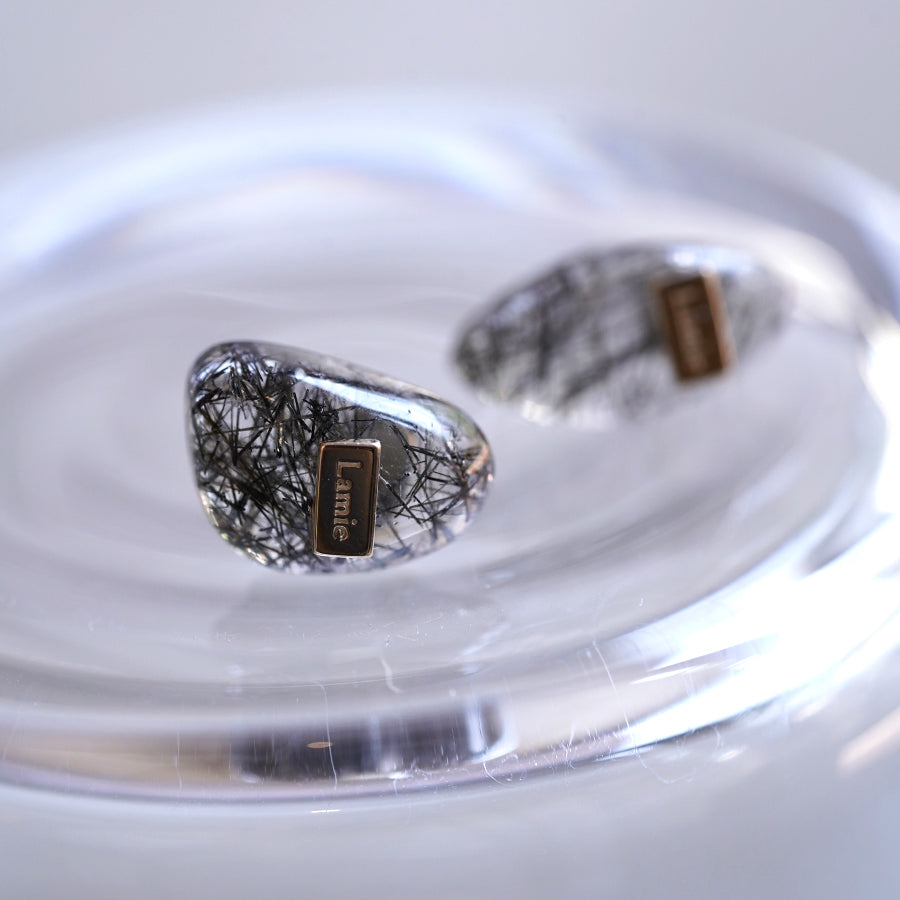 Bag ピアス  №8019/Tourmaline in Quartz