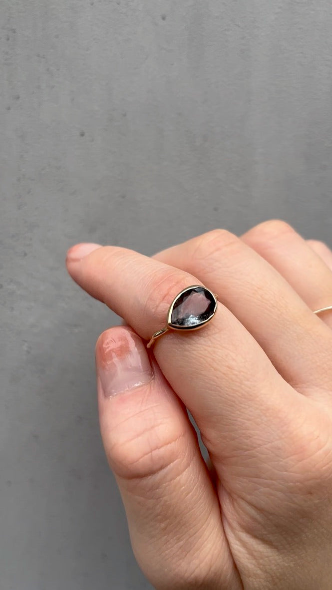 Charm Ring No.1763/  Moss Aquamarine