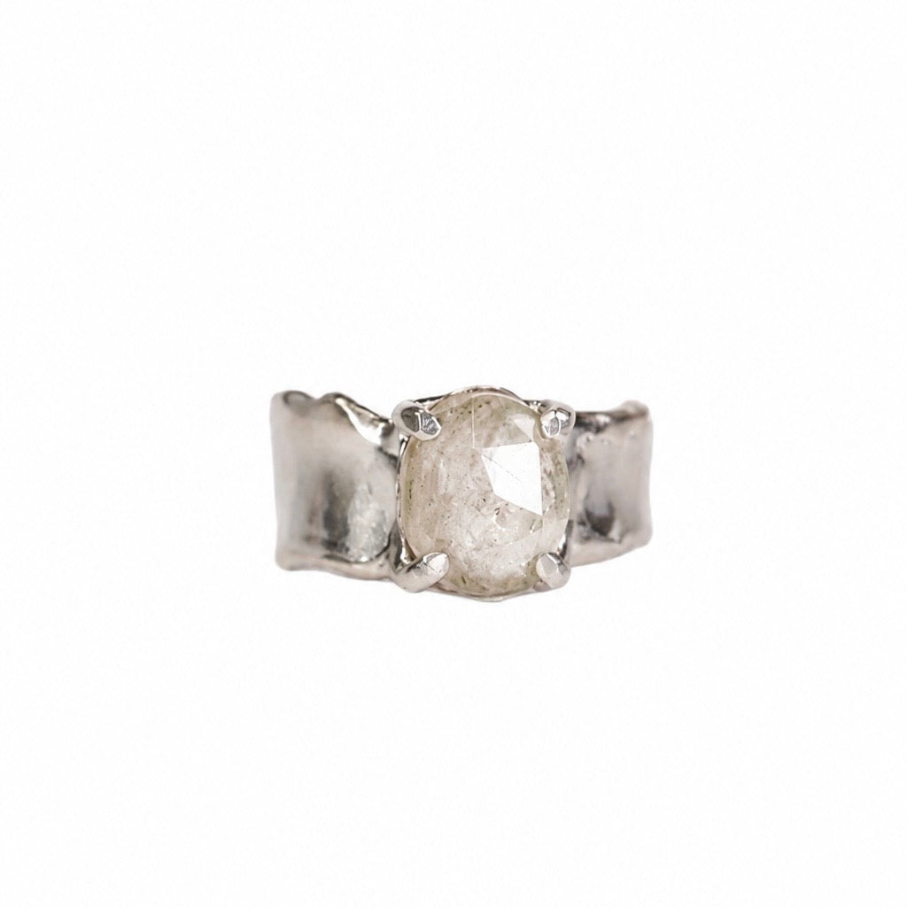 Charm Ring  №1720/ Garden Quartz