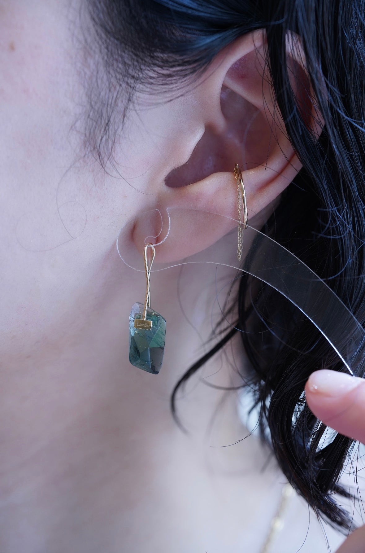 Bag Earrings No. 2033/ Tourmaline