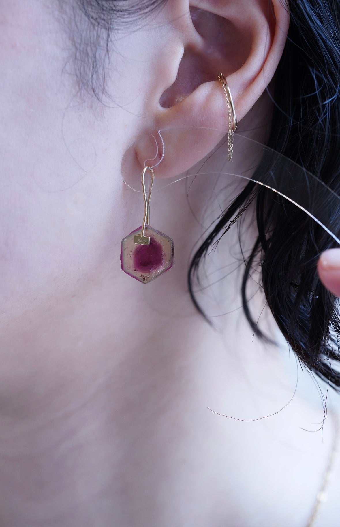 Bag Earrings No. 2033/ Tourmaline