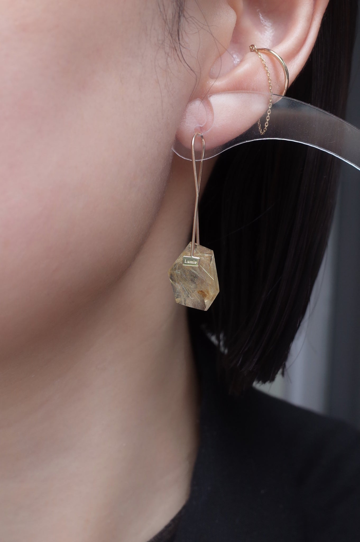 Bag ピアス  №2196/ Rutilated  Quartz