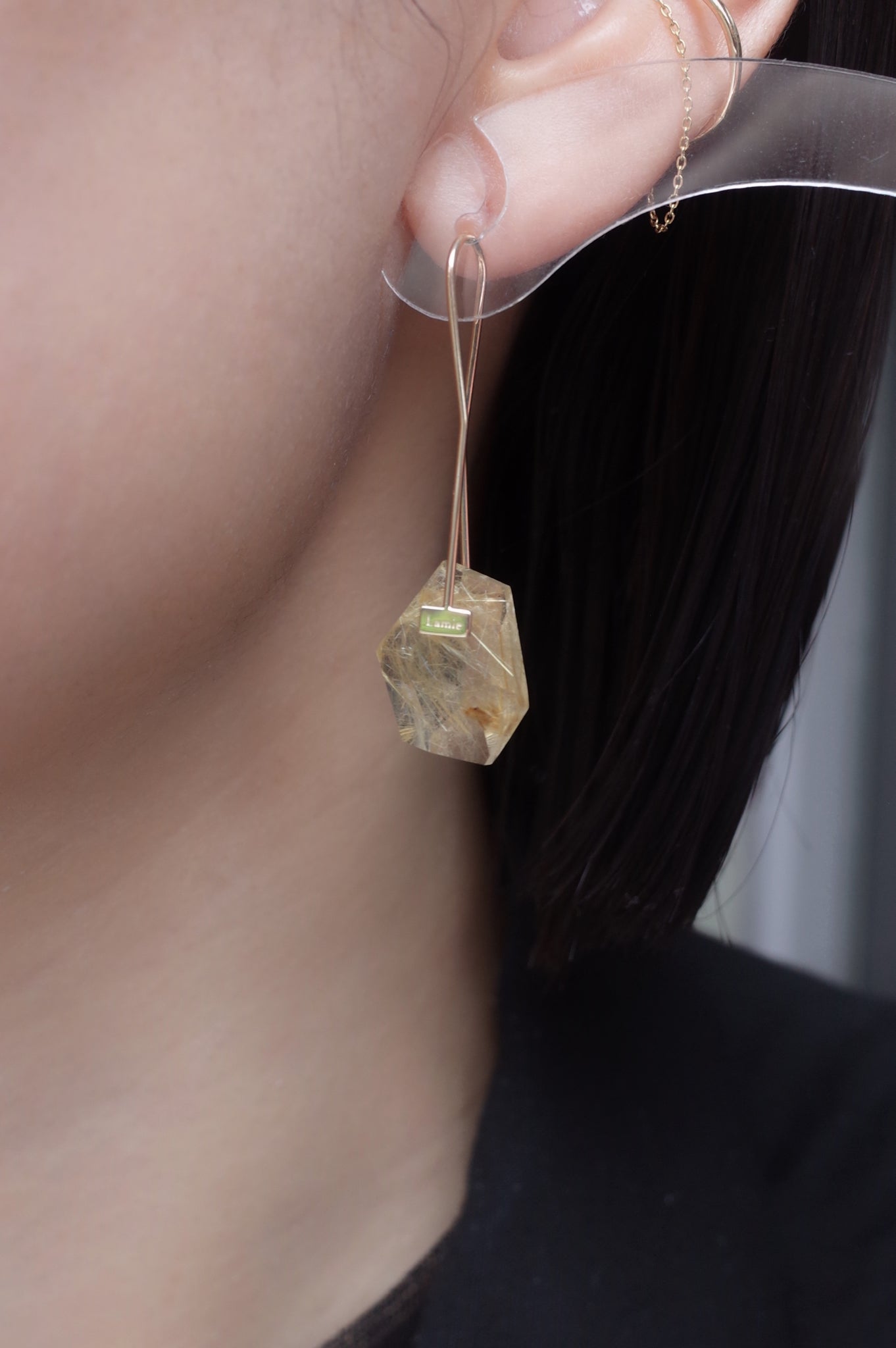 Bag ピアス  №2196/ Rutilated  Quartz