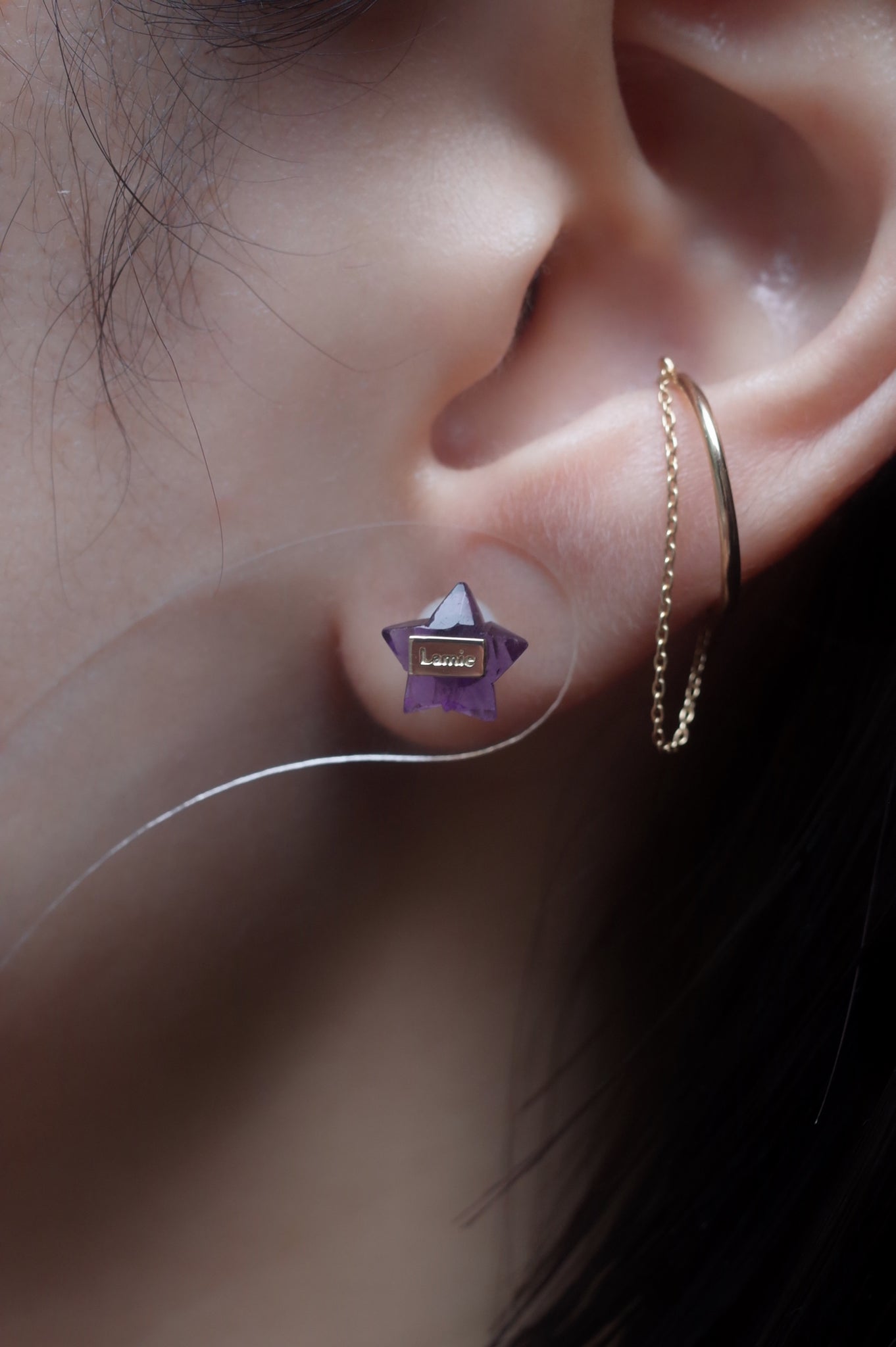 Bag ピアス  №8000/ Amethyst
