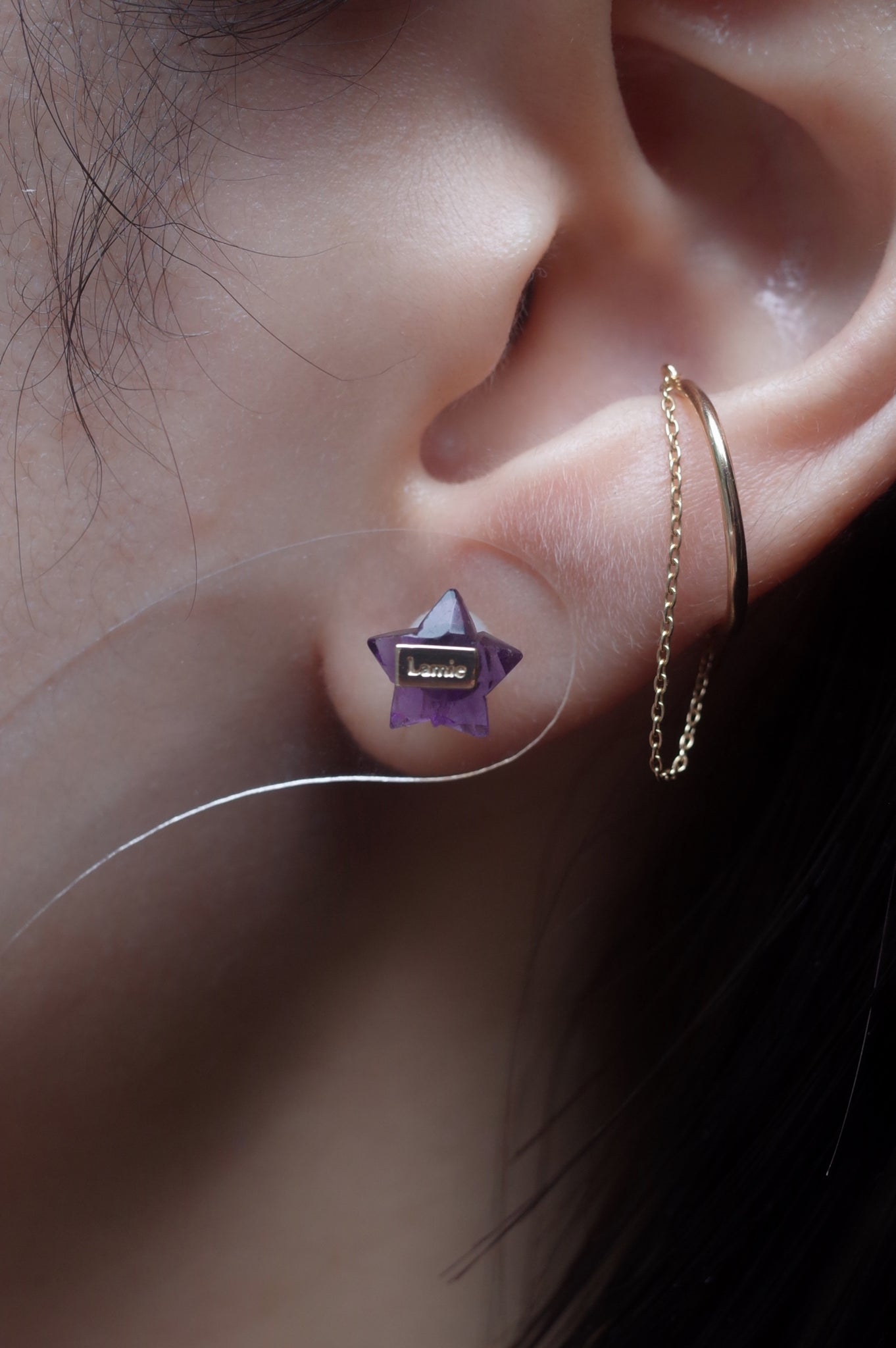 Bag ピアス  №8000/ Amethyst