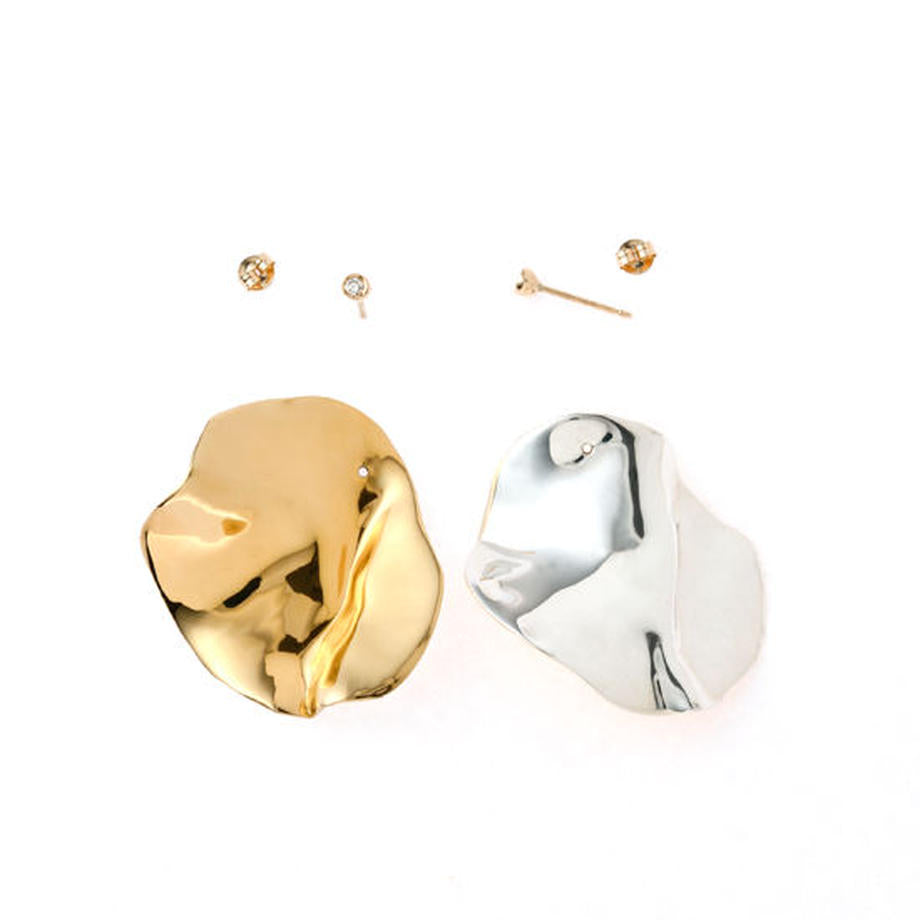 Flap (L) Earrings Gold x Silver